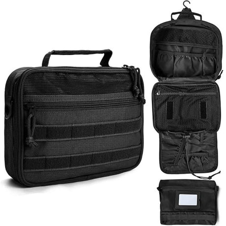 Multifunctional Hanging Toiletry Bag, 8-Compartment Storage, Waterproof and Portable, Essential for Travel and Home Use(brown)