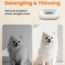 Vacuum Dog Cat Brush De-shedding Tool, 4-in-1 Self-Cleaning Slicker Brush and Undercoat Rake, De-shedding Grooming Tool, Anti-Static, Massage, Brushing Multi-Functional All-in-One (White)