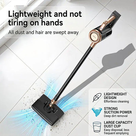 4-in-1 cordless vacuum cleaner, 50000RPM motor, 10000Pa suction, 180° rotating brush head, dual speed settings, lightweight and convenient./golden