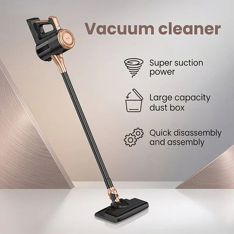 4-in-1 cordless vacuum cleaner, 50000RPM motor, 10000Pa suction, 180° rotating brush head, dual speed settings, lightweight and convenient./golden