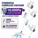 4-in-1 cordless vacuum cleaner, 50000RPM motor, 10000Pa suction, 180° rotating brush head, dual speed settings, lightweight and convenient./golden