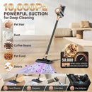 4-in-1 cordless vacuum cleaner, 50000RPM motor, 10000Pa suction, 180° rotating brush head, dual speed settings, lightweight and convenient./white