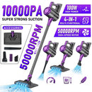 4-in-1 cordless vacuum cleaner, 50000RPM motor, 10000Pa suction, 180° rotating brush head, dual speed settings, lightweight and convenient./white