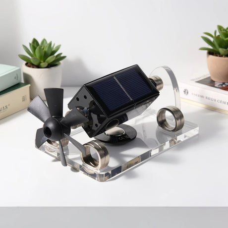 Magnetic levitation solar ornament, zero power consumption anti-gravity rotation, light luxury desktop decoration, full of tech appeal, perfect for gifting or personal use.