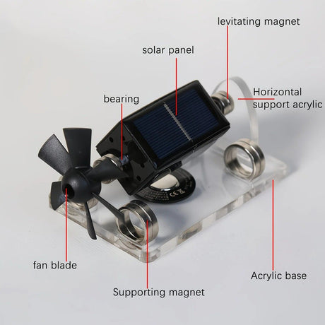 Magnetic levitation solar ornament, zero power consumption anti-gravity rotation, light luxury desktop decoration, full of tech appeal, perfect for gifting or personal use.
