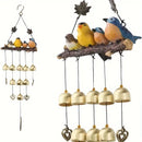 Happy Bird Resin Wind Chime – Alloy Bell Outdoor Garden Hanging Decor, Multi-Layer Balcony Ornament.(Hong Niao)