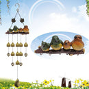 Happy Bird Resin Wind Chime – Alloy Bell Outdoor Garden Hanging Decor, Multi-Layer Balcony Ornament.(Hong Niao)