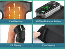 Heated Knee Massager with Heat Therapy – 3 Temp Levels, Vibration Massage, Rechargeable & Adjustable Straps(BLACK)