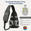 New Men's Chest Bag Lightweight Oxford Crossbody, Water-Resistant Durable Anti-Burden Shoulder Pack, Minimalist Casual Commute Cycling Sports Sling Bag（GREEN)