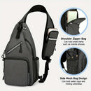 New Men's Chest Bag Lightweight Oxford Crossbody, Water-Resistant Durable Anti-Burden Shoulder Pack, Minimalist Casual Commute Cycling Sports Sling Bag（Light grey）