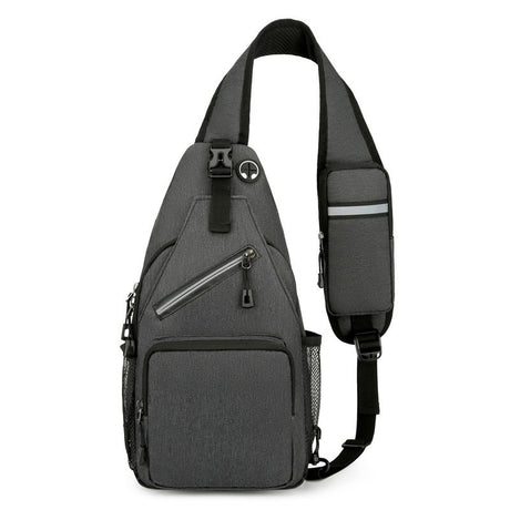 New Men's Chest Bag Lightweight Oxford Crossbody, Water-Resistant Durable Anti-Burden Shoulder Pack, Minimalist Casual Commute Cycling Sports Sling Bag（Light grey）