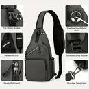 New Men's Chest Bag Lightweight Oxford Crossbody, Water-Resistant Durable Anti-Burden Shoulder Pack, Minimalist Casual Commute Cycling Sports Sling Bag（tree leaf）