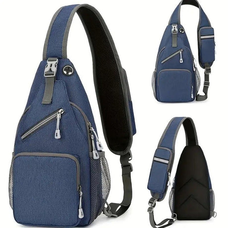 New Men's Chest Bag Lightweight Oxford Crossbody, Water-Resistant Durable Anti-Burden Shoulder Pack, Minimalist Casual Commute Cycling Sports Sling Bag（tree leaf）