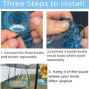 Chain-hung Double-layer Bird Feeder, transparent bowls for easy observation, thickened iron chain for stable load-bearing, adding natural vitality and bird-watching fun to your courtyard./BLACK