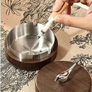 1 Light-Luxury Fashion Desktop Ashtray | Creative High-End Living Room Home Decor, Personalized Car Ashtray with Lid, Retro Aesthetic, the Perfect Gift for Homeowners.Silver bird silver liner