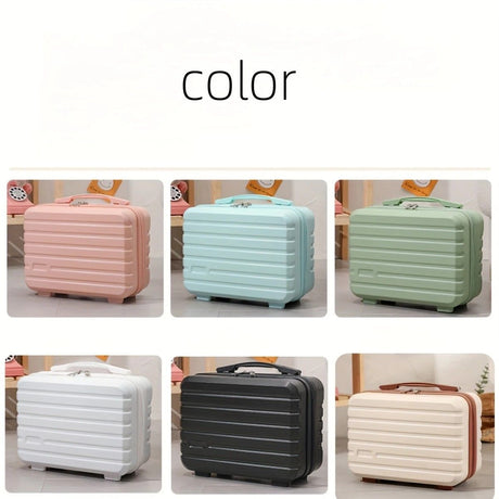 14 Inch Mini Makeup Case, Lightweight Cosmetic Travel Bag with Shoulder Strap & Zipper Closure(WHITE)