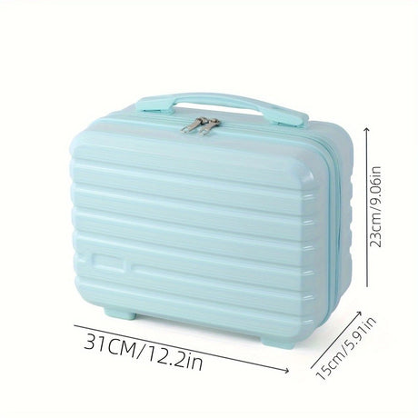 14 Inch Mini Makeup Case, Lightweight Cosmetic Travel Bag with Shoulder Strap & Zipper Closure(Brown)