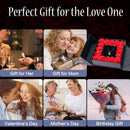 Rose Heart Projection Necklace, elegant in platinum, "I love you" in 100 languages, packaged with a single rose gift box – a romantic tech-infused gift.