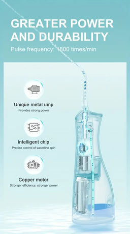 L8 Cordless Water Flosser | Rechargeable Portable Oral Irrigator, IPX7 Waterproof, 4 Modes with DIY Pressure Adjustment, High-Frequency Pulse Cleans Between Teeth Thoroughly/white