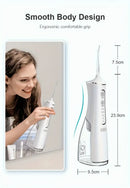 L8 Cordless Water Flosser | Rechargeable Portable Oral Irrigator, IPX7 Waterproof, 4 Modes with DIY Pressure Adjustment, High-Frequency Pulse Cleans Between Teeth Thoroughly/white