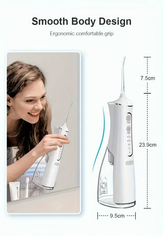 L8 Cordless Water Flosser | Rechargeable Portable Oral Irrigator, IPX7 Waterproof, 4 Modes with DIY Pressure Adjustment, High-Frequency Pulse Cleans Between Teeth Thoroughly/white