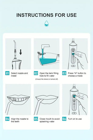 L8 Cordless Water Flosser | Rechargeable Portable Oral Irrigator, IPX7 Waterproof, 4 Modes with DIY Pressure Adjustment, High-Frequency Pulse Cleans Between Teeth Thoroughly/white