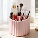 360-degree rotating makeup brush organizer, polished plastic material, no assembly required, no odor - makeup display case.white