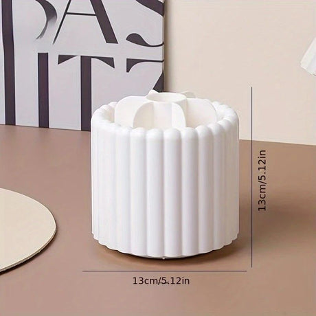 360-degree rotating makeup brush organizer, polished plastic material, no assembly required, no odor - makeup display case.white