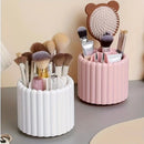 360-degree rotating makeup brush organizer, polished plastic material, no assembly required, no odor - makeup display case.white