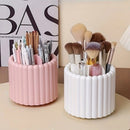 360-degree rotating makeup brush organizer, polished plastic material, no assembly required, no odor - makeup display case.PINK
