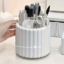 360-degree rotating makeup brush organizer, polished plastic material, no assembly required, no odor - makeup display case.PINK