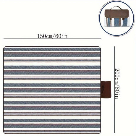 Double-layer Nylon Picnic Mat High-density Waterproof Base + Nylon Padding Lightweight Foldable with Carry Handle Machine Washable & Easy Care  Ideal for Beach Camping Park Outdoor Picnics。（150*200CM)