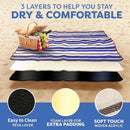 Double-layer Nylon Picnic Mat High-density Waterproof Base + Nylon Padding Lightweight Foldable with Carry Handle Machine Washable & Easy Care  Ideal for Beach Camping Park Outdoor Picnics(200*200CM)