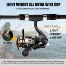 Spinning Reel Fishing Reel, Metal Spool, Metal Handle, 5.2:1 Gear Ratio, 10KG Drag, Smooth and Sensitive Line Output, Left/Right Hand Interchangeable, Rotating Fishing Reel, Suitable for Freshwater and Saltwater(HE2000)