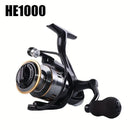 Spinning Reel Fishing Reel, Metal Spool, Metal Handle, 5.2:1 Gear Ratio, 10KG Drag, Smooth and Sensitive Line Output, Left/Right Hand Interchangeable, Rotating Fishing Reel, Suitable for Freshwater and Saltwater(HE2000)