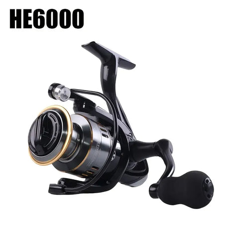 Spinning Reel Fishing Reel, Metal Spool, Metal Handle, 5.2:1 Gear Ratio, 10KG Drag, Smooth and Sensitive Line Output, Left/Right Hand Interchangeable, Rotating Fishing Reel, Suitable for Freshwater and Saltwater(HE2000)