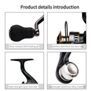 Spinning Reel Fishing Reel, Metal Spool, Metal Handle, 5.2:1 Gear Ratio, 10KG Drag, Smooth and Sensitive Line Output, Left/Right Hand Interchangeable, Rotating Fishing Reel, Suitable for Freshwater and Saltwater(HE6000)