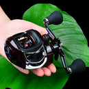 High Speed 18+1BB Baitcasting Reel, Dual Brake System, Max Drag 20lb - Ergonomic Handle, Stainless Steel Durable Spool - Ideal for Carp and Bass Fishing, Suitable for Saltwater and Freshwater, Angler's Choice | Smooth Black Finish(DW121R right hand)