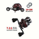 High Speed 18+1BB Baitcasting Reel, Dual Brake System, Max Drag 20lb - Ergonomic Handle, Stainless Steel Durable Spool - Ideal for Carp and Bass Fishing, Suitable for Saltwater and Freshwater, Angler's Choice | Smooth Black Finish(DW121L left hand)