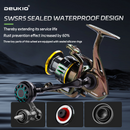 DEUKIO GSW Spinning Reel, Anti-Slip Metal Spool, 3+1 Bearings Zero-Gap, Waterproof Rustproof, Long Cast for Big Fish
