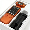 Full HD Handheld Action Camera with 16GB Memory, Portable Pocket Gimbal Camera for Outdoor Travel Vlogging, Featuring a Handheld Gimbal and 1.9-inch Screen.ORANGE