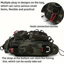 Camouflage Fishing Waist Bag – Large Capacity Multi-layer Partition, Side Pockets & Winding Strap for Full Loading, Breathable Shoulder Strap for Long-lasting Comfort（Green camouflage）