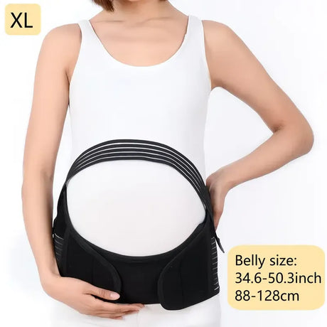 2-in-1 Pregnancy Support & Belly Band, Breathable Skin-Friendly Lightweight, Ergonomic Fit, Relieves Lower Back & Pubic Discomfort, Full Protection During Pregnancy & Postpartum/BLACK.Lcode