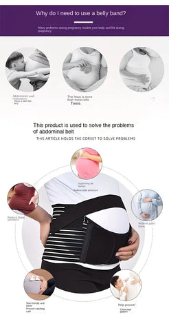 2-in-1 Pregnancy Support & Belly Band, Breathable Skin-Friendly Lightweight, Ergonomic Fit, Relieves Lower Back & Pubic Discomfort, Full Protection During Pregnancy & Postpartum/BLACK.XL code