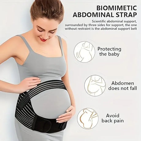 2-in-1 Pregnancy Support & Belly Band, Breathable Skin-Friendly Lightweight, Ergonomic Fit, Relieves Lower Back & Pubic Discomfort, Full Protection During Pregnancy & Postpartum/BLACK.XL code