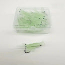 Glow-in-the-Dark Shrimp Lure 20-Piece Box Set | Night Fishing Essential, Soft Plastic Lure with Hooks, Suitable for Freshwater and Saltwater, Ideal for Bass/Trout/Crappie/Walleye/Redfish