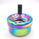 Creative Ashtray, Large Circular Metal Ashtray with Rotating Tray, Press-Type Design