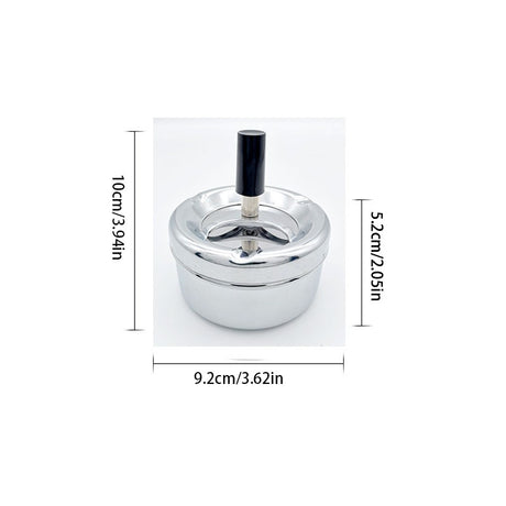 Creative Ashtray, Large Circular Metal Ashtray with Rotating Tray, Press-Type Design