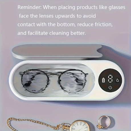 Smart Ultrasonic Cleaner: Renew Your Glasses and Jewelry with 360° Deep Cleaning