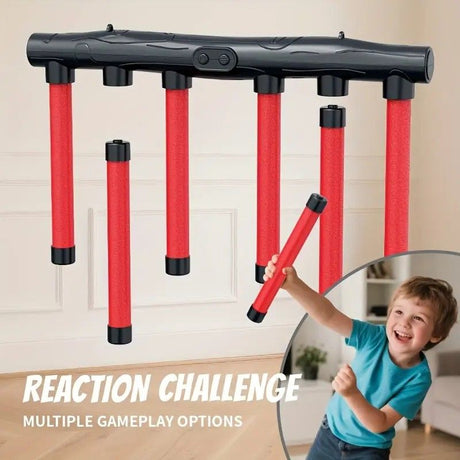 Smart Reaction Challenge Stick: Family Interactive Reflex Training Toy, Three Speed Adjustable, Hand-Eye Coordination and Focus Enhancement Tool(YELLOW)